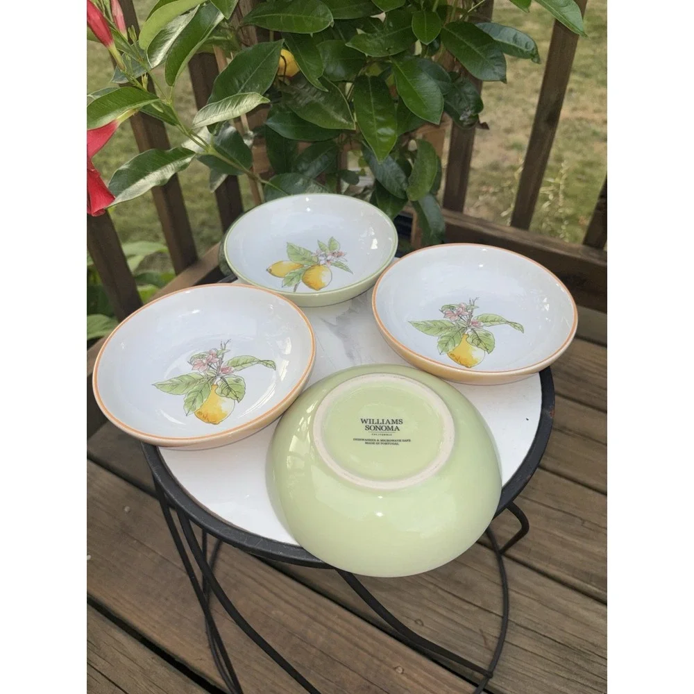Williams Sonoma Meyer Lemon Citron Dipping Bowls Set of 4 Mixed Colors 5.75